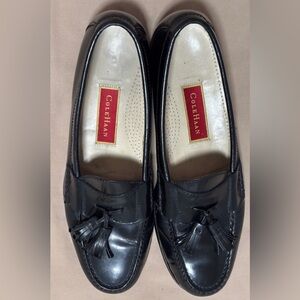 Men's Black Leather Loafers with Tassel Size 10-1/2 Cole Haan